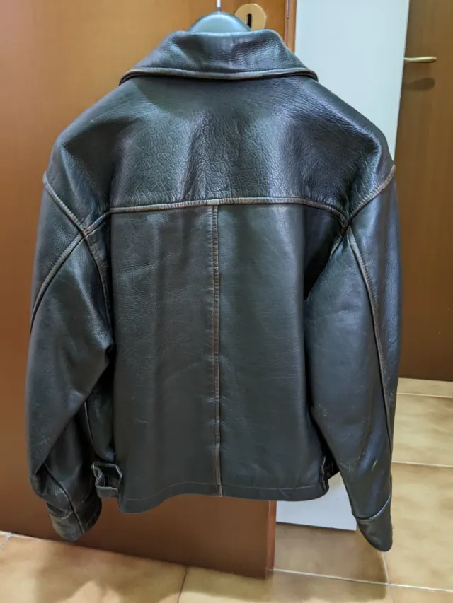 Giubbotto uomo vera pelle marrone M