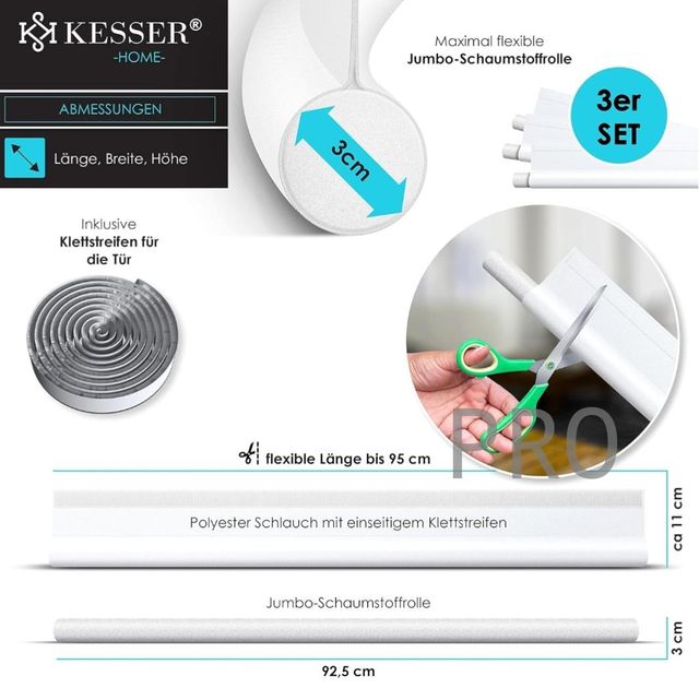 Juego de 3 burletes para puerta - Kesser