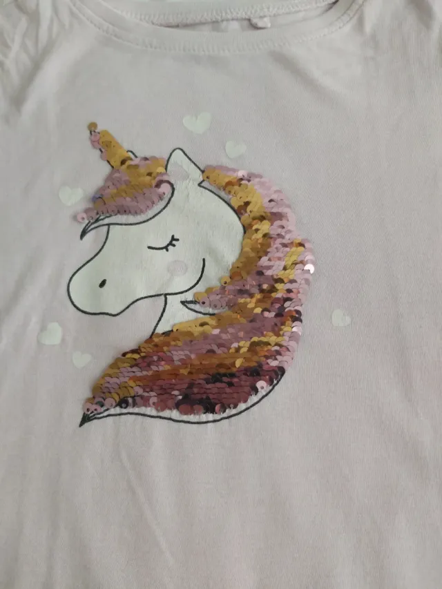 Camiseta unicornio lentejuelas reversible