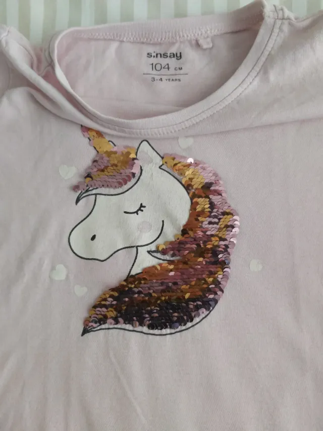 Camiseta unicornio lentejuelas reversible