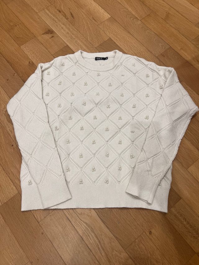 Maglione Nuna Lie bianco con perle