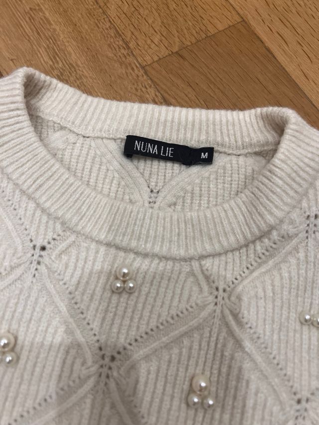 Maglione Nuna Lie bianco con perle