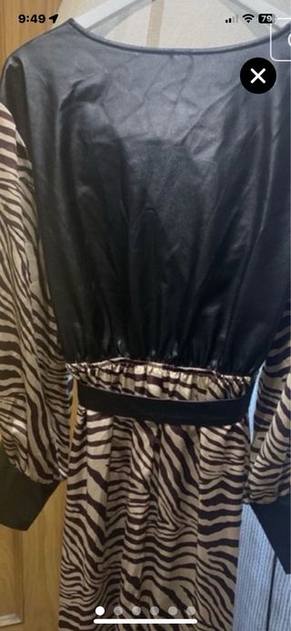 Fiesta Vestido elegante cebra y polipiel talla 44