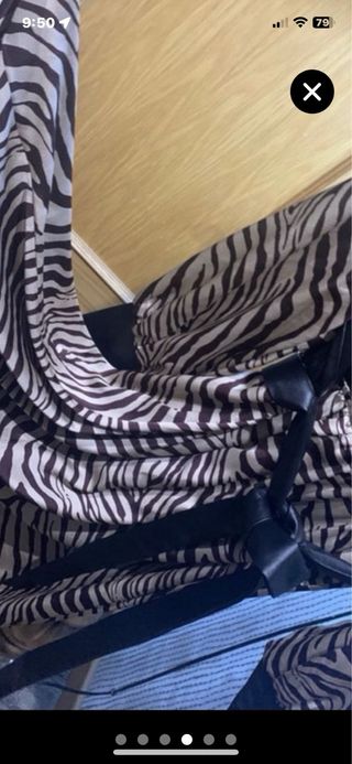 Fiesta Vestido elegante cebra y polipiel talla 44