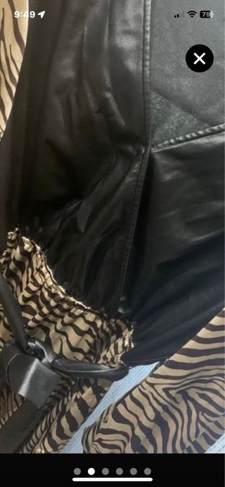 Fiesta Vestido elegante cebra y polipiel talla 44