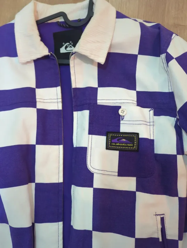 Chaqueta Quiksilver Cuadros Morado/Blanco Talla M