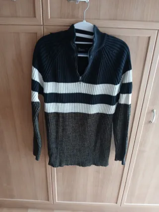 Jersey hombre rayas cremallera