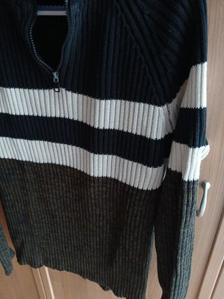 Jersey hombre rayas cremallera