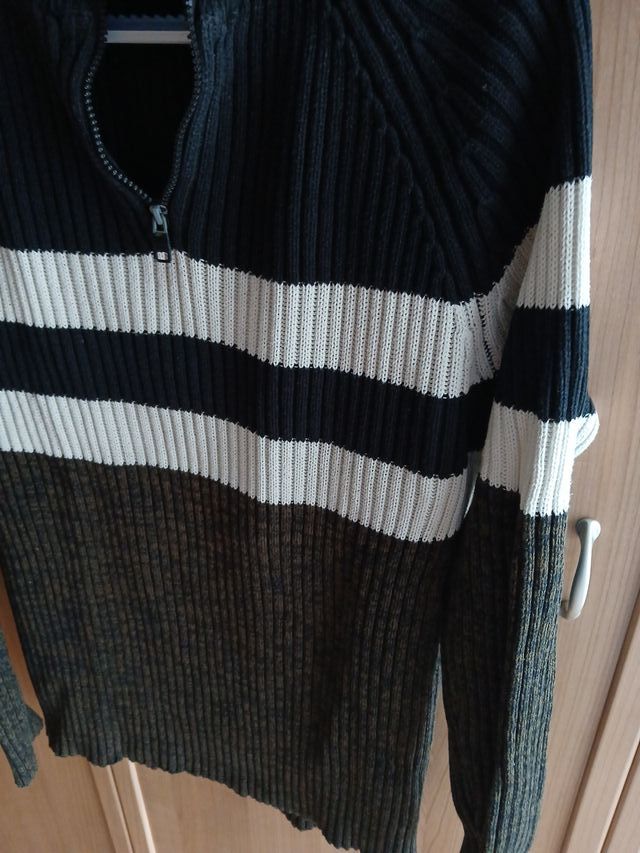 Jersey hombre rayas cremallera