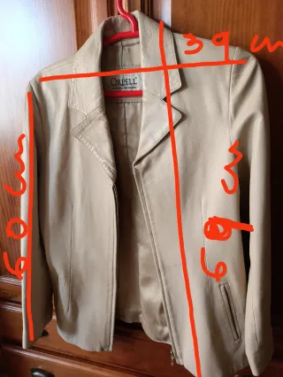 Chaqueta de piel ORPELL beige mujer