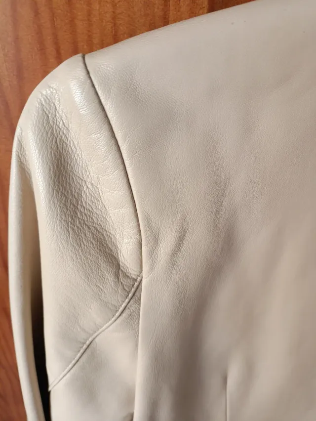 Chaqueta de piel ORPELL beige mujer