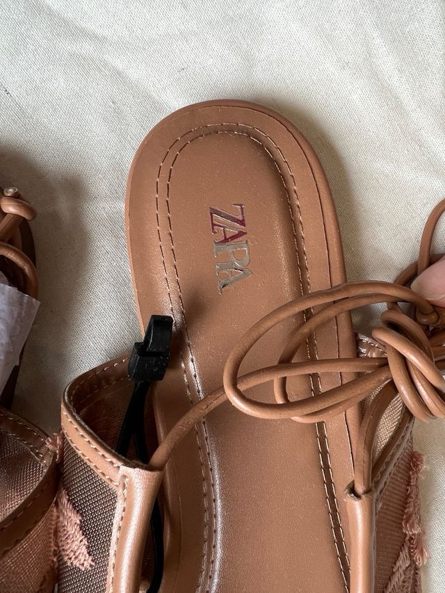 Bailarinas Zara Malla Flores Talla 39