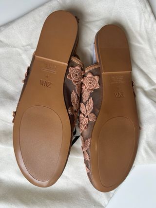 Bailarinas Zara Malla Flores Talla 39