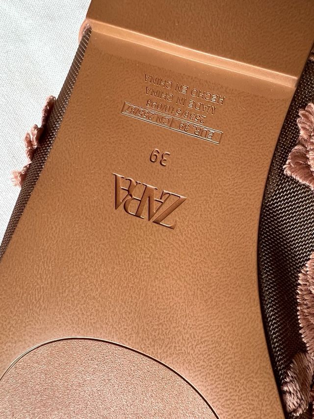 Bailarinas Zara Malla Flores Talla 39