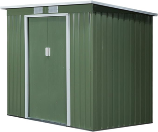 Casetta da Giardino in Acciaio con Tetto Inclinato