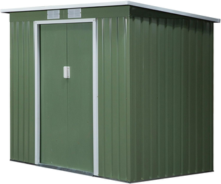Casetta da Giardino in Acciaio con Tetto Inclinato
