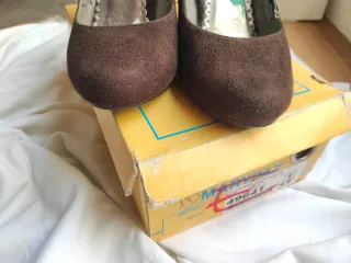 Zapatos antelina señora terciopelo marrón chocolat
