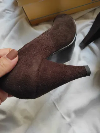 Zapatos antelina señora terciopelo marrón chocolat