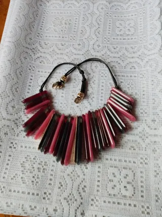 Collar Morado Gris Dorado