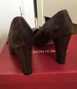 Zapatos de tacón alto marrón chocolate, talla 36