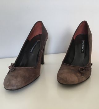 Zapatos de tacón alto marrón chocolate, talla 36