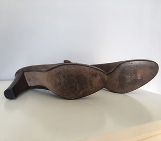 Zapatos de tacón alto marrón chocolate, talla 36