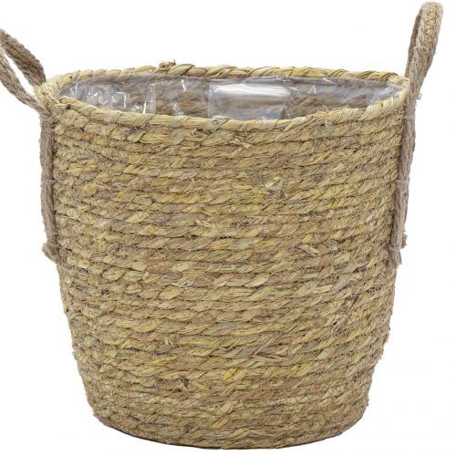 Cesta de juta com alças