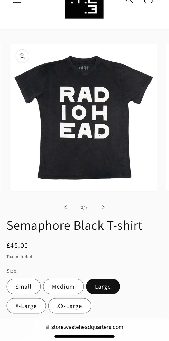 Camiseta Radiohead Talla L.