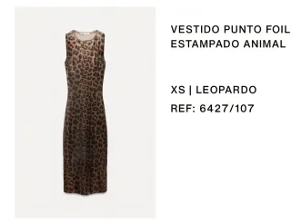 Vestido Animal Print Zara XS