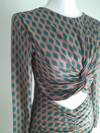 Vestido midi estampado mujer talla única