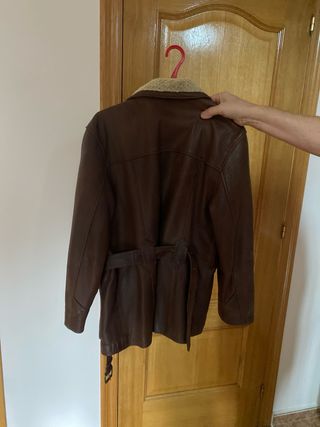 Cazadora Piel Mujer Talla M Marrón Oscura.