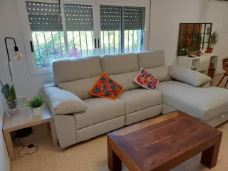 Sofá chaiselongue eléctrico reclinable