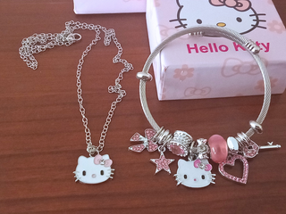 Colgante+Pulsera+Caja+Bolsa Regalo Hello Kitty