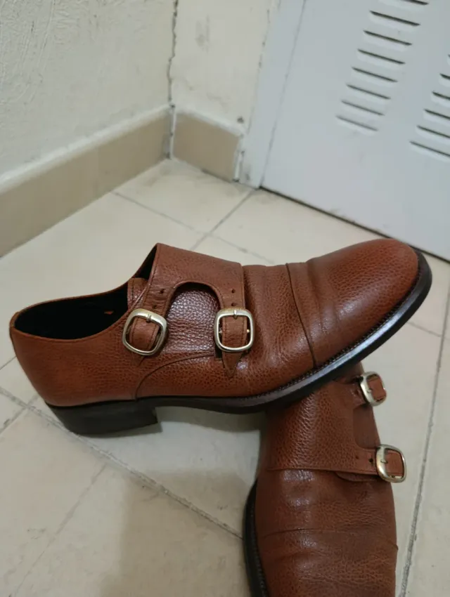 Zapatos de vestir de hombre con doble hebilla