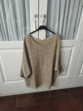 Jersey beige largo talla L