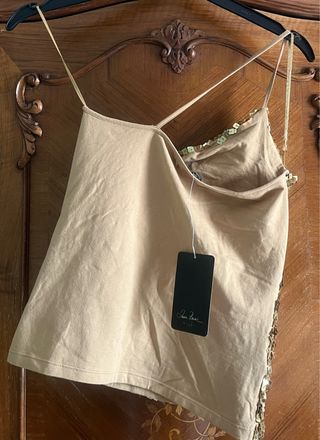 Top Lentejuelas Dorado Talla M