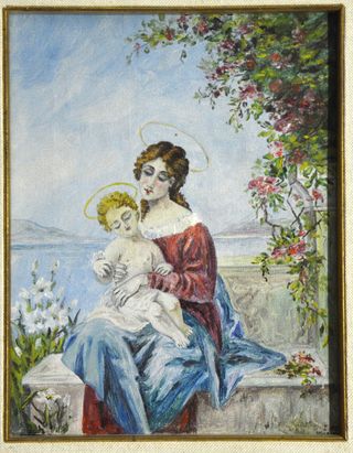 Dipinto olio su tela - Firmato madonna 1984