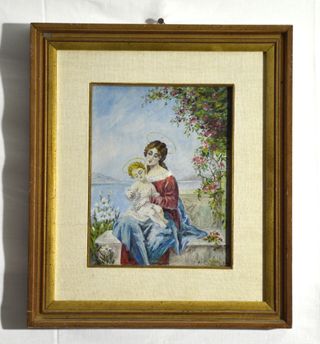 Dipinto olio su tela - Firmato madonna 1984