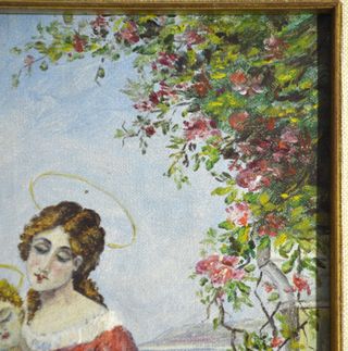 Dipinto olio su tela - Firmato madonna 1984