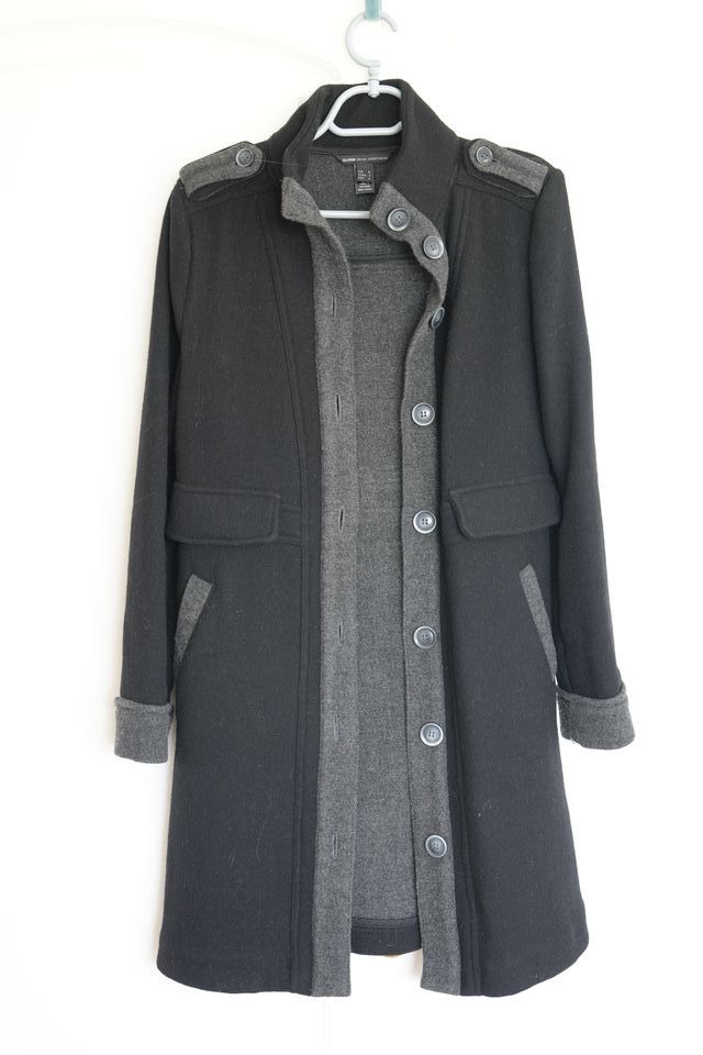 Abrigo Mango Mujer Negro/Gris Talla M