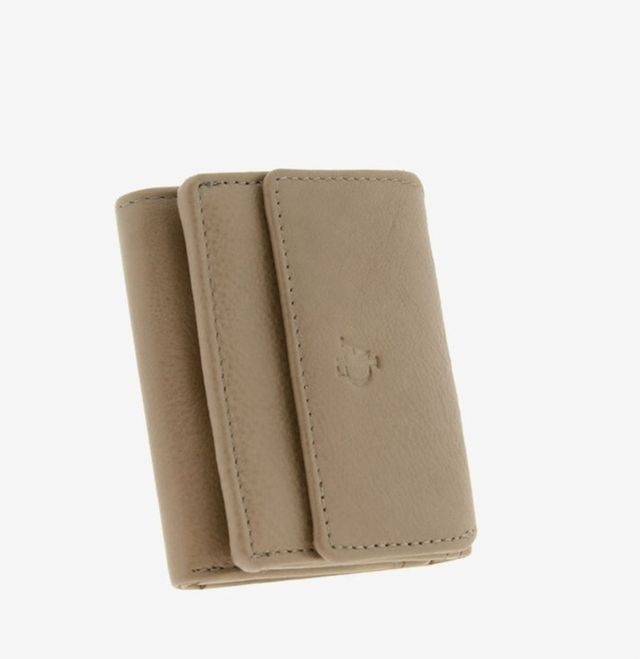 Cartera de piel unisex beige