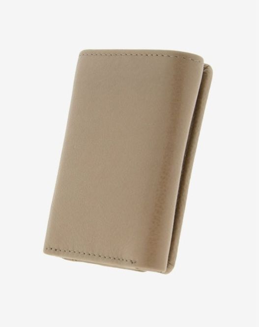 Cartera de piel unisex beige