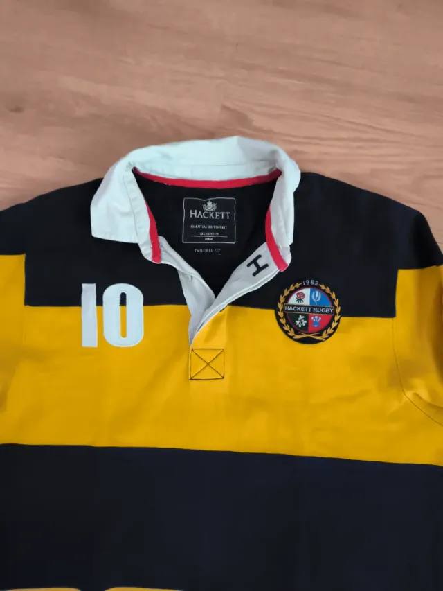 Sudadera Hackett Hombre Talla L Negra y Amarilla