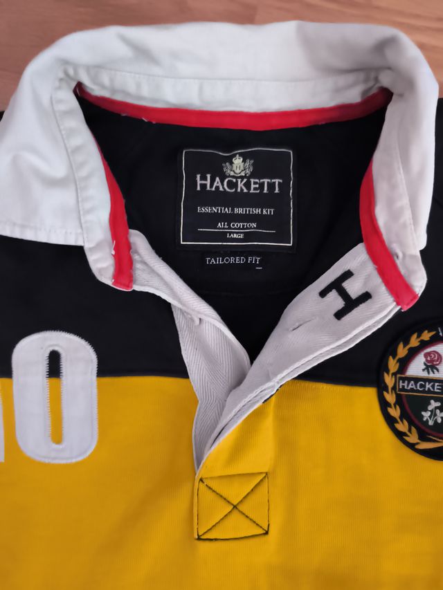 Sudadera Hackett Hombre Talla L Negra y Amarilla