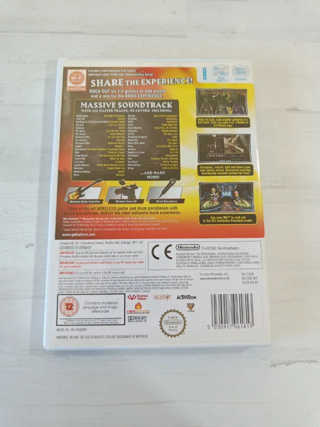 Guitar Hero World Tour Wii (adesivi inutilizzati)