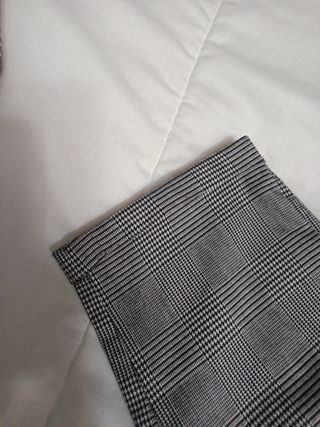 Pantalón de vestir cuadros gris y blanco