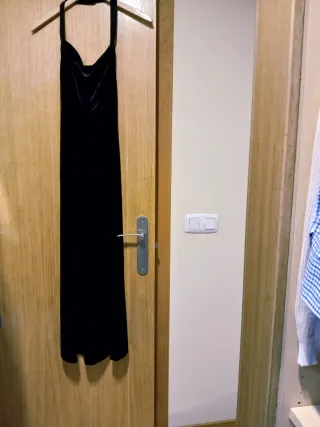 Vestido largo fiesta con cuello halter