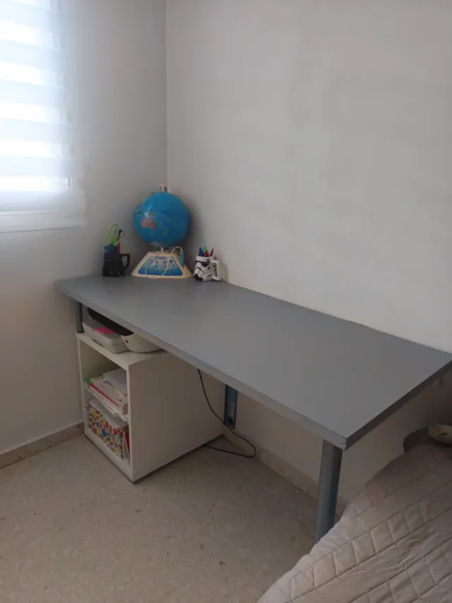 Mesa Escritorio Gris y Blanca