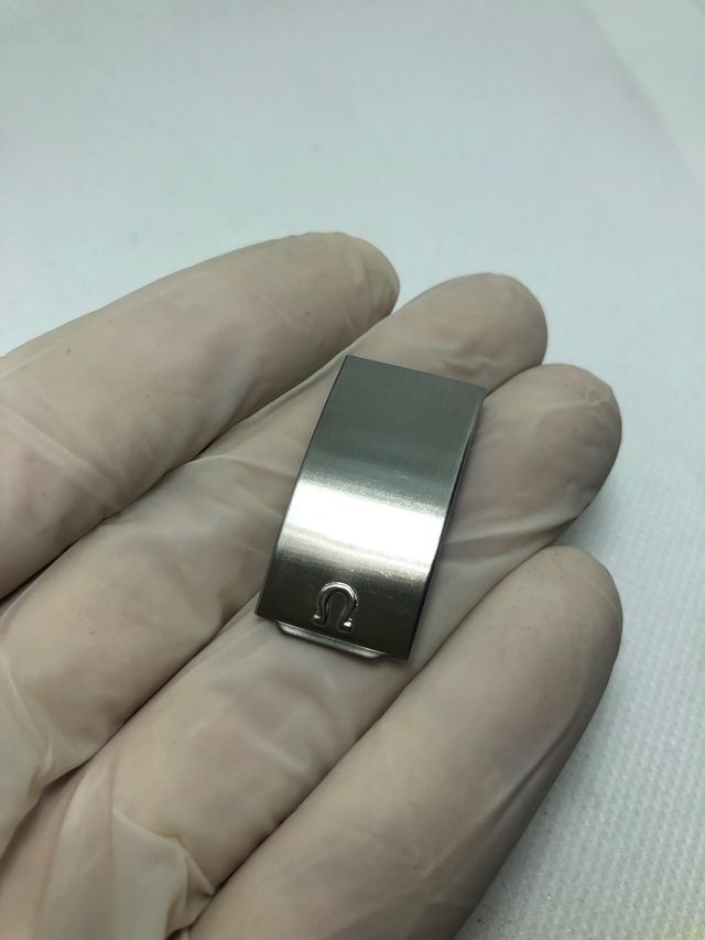 Clasp fibbia cinturino Omega Argento