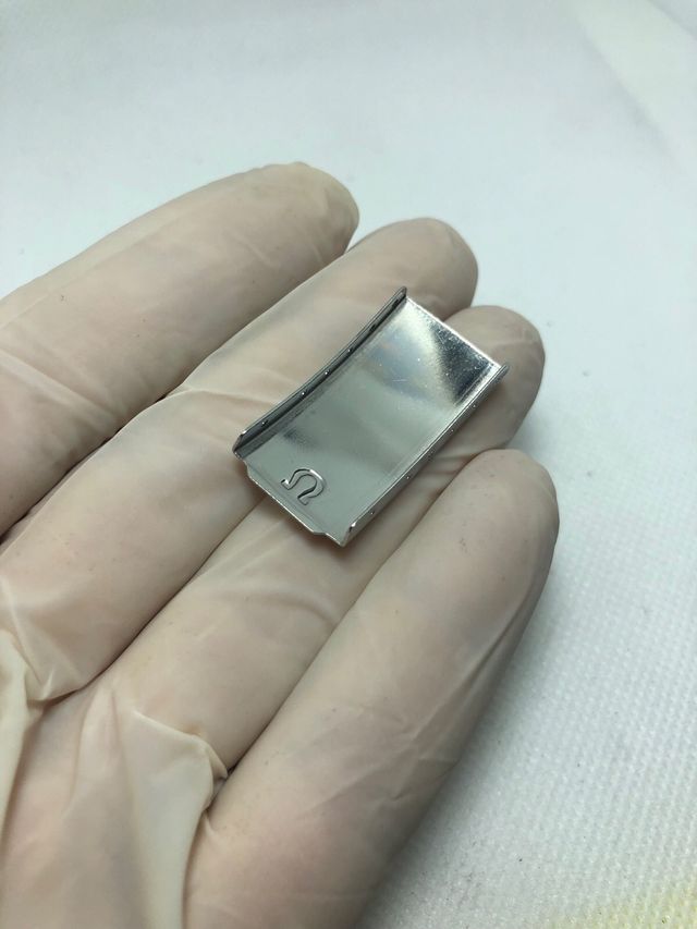 Clasp fibbia cinturino Omega Argento